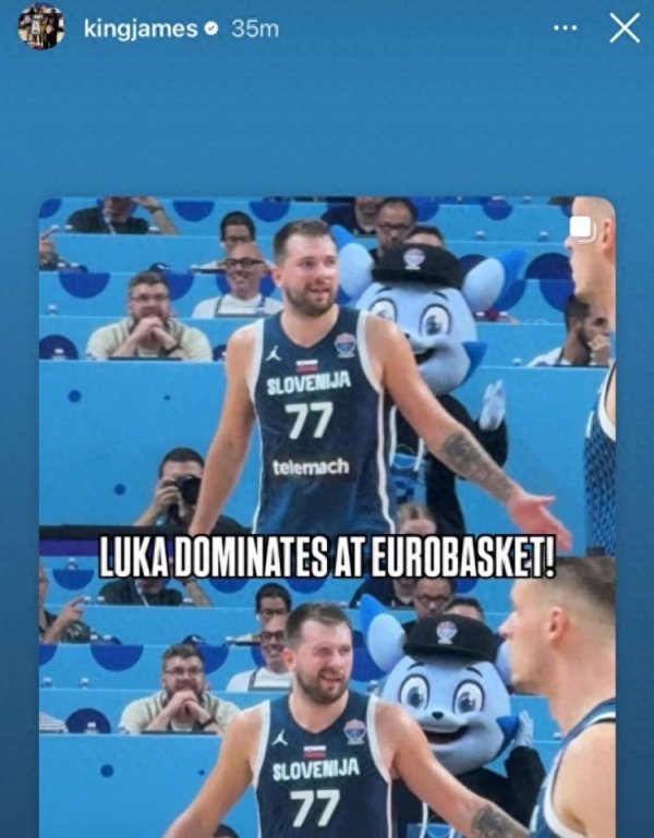 天通盈 詹姆斯转发东契奇欧锦赛高光集锦 封面图配文: 卢卡称霸欧锦赛!